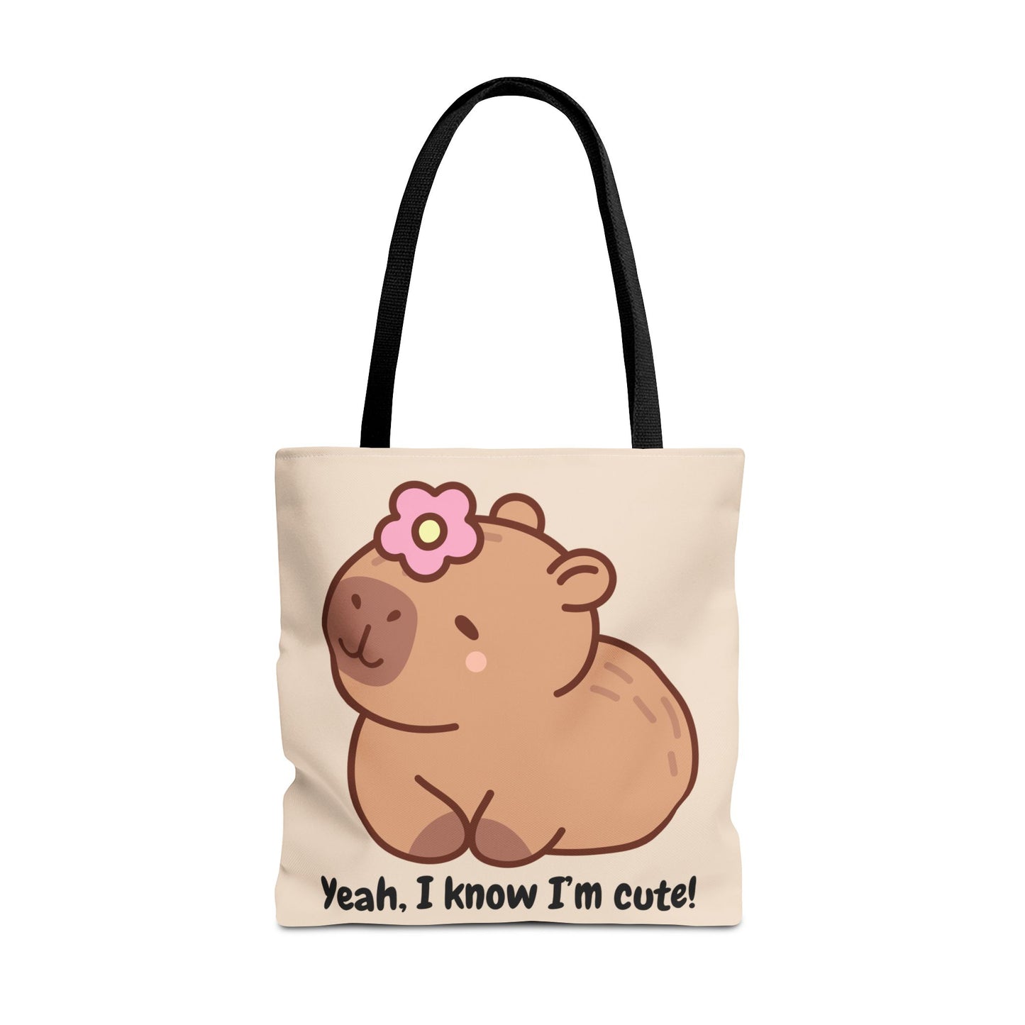 Cute Capybara Tote Bag - "Yeah, I Know I'm Cute!"