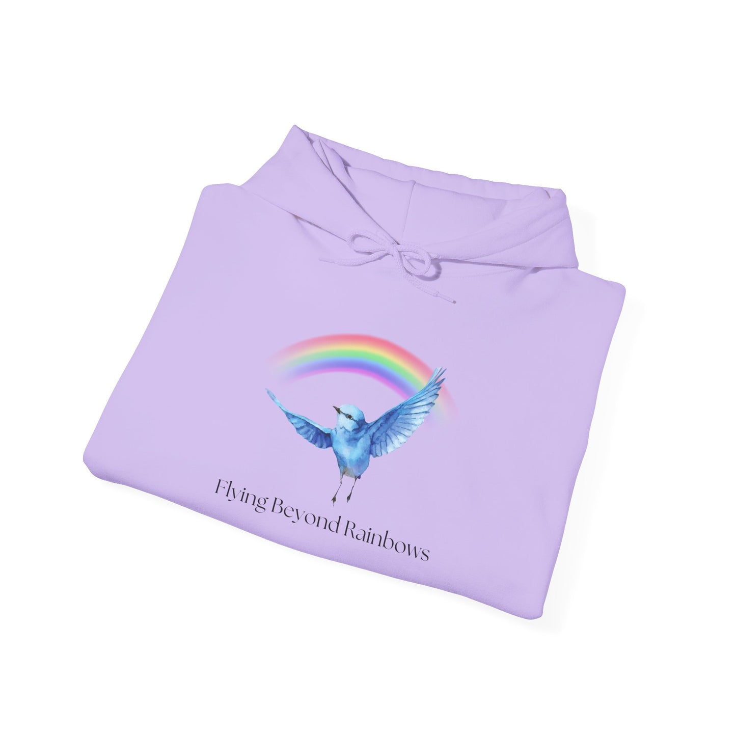 Flying Beyond Rainbows Unisex Heavy Blend™ Hoodie - Inspirational Design for Cozy Comfort