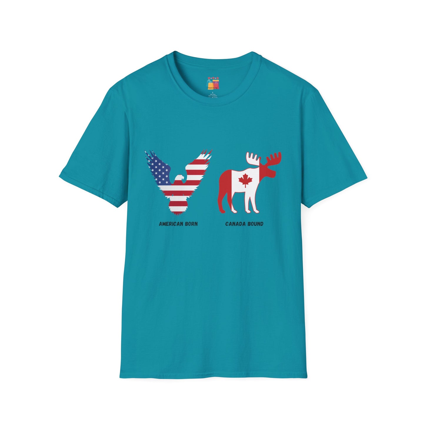 Unisex Softstyle T-Shirt - American Born & Canada Bound Graphic Tee