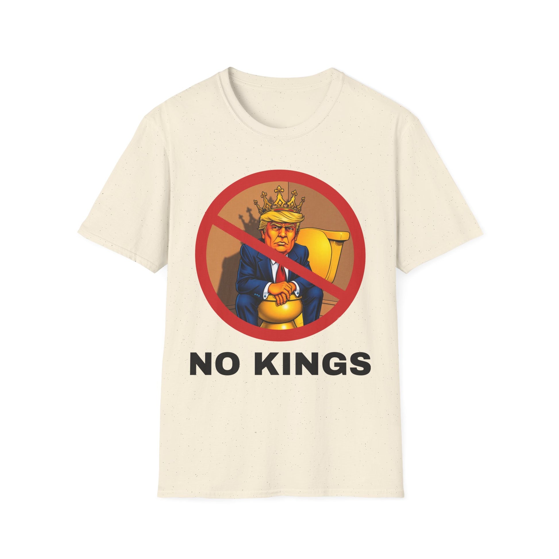 Humorous NO KINGS T-shirt in off-white