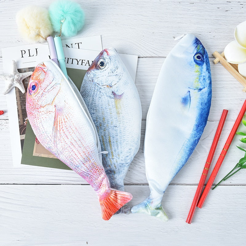 1Pcs Korea Style Creative Fish Pencil Case Cloth