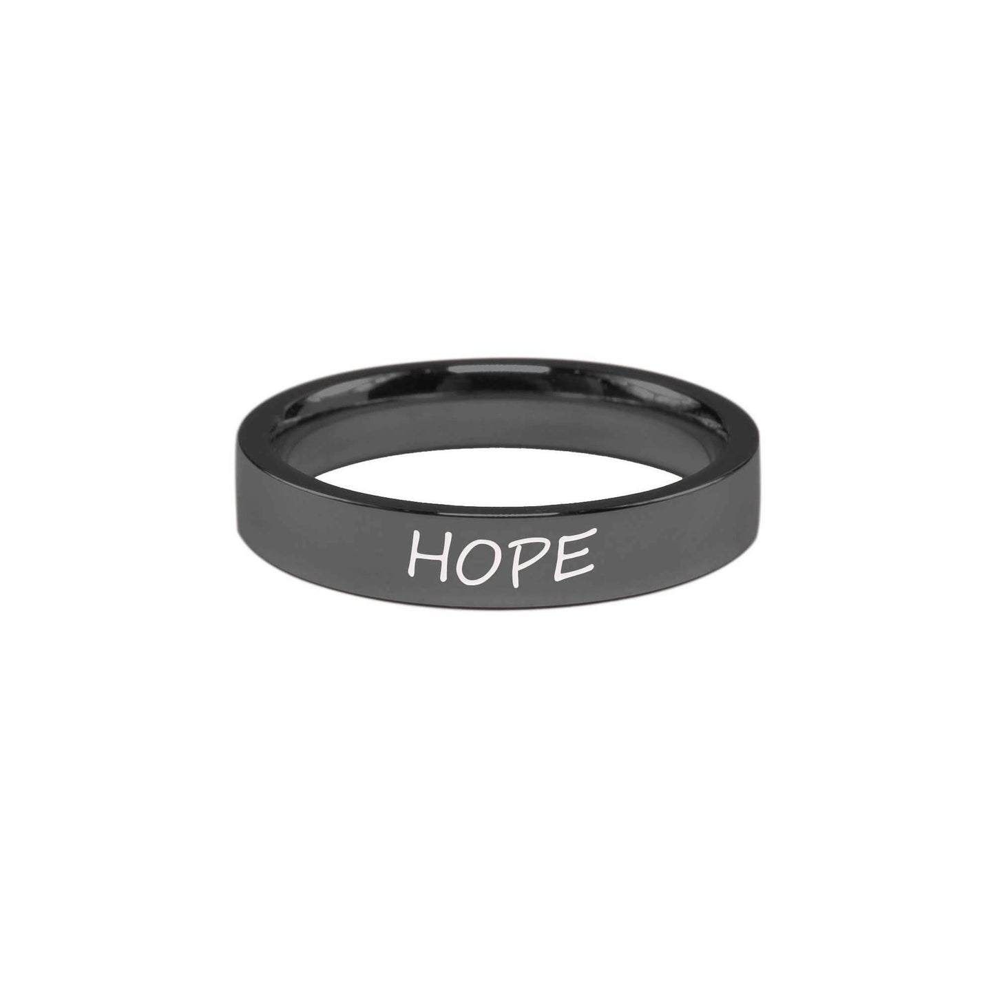 Stainless Steel Comfort Fit Inspirational Ring By Pink Box - Hope