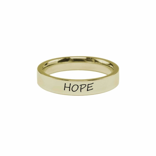 Stainless Steel Comfort Fit Inspirational Ring By Pink Box - Hope