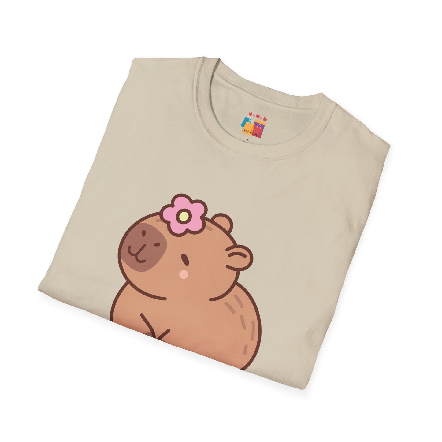 Cute Capybara Unisex Softstyle T-Shirt - Fun & Playful Design for Animal Lovers