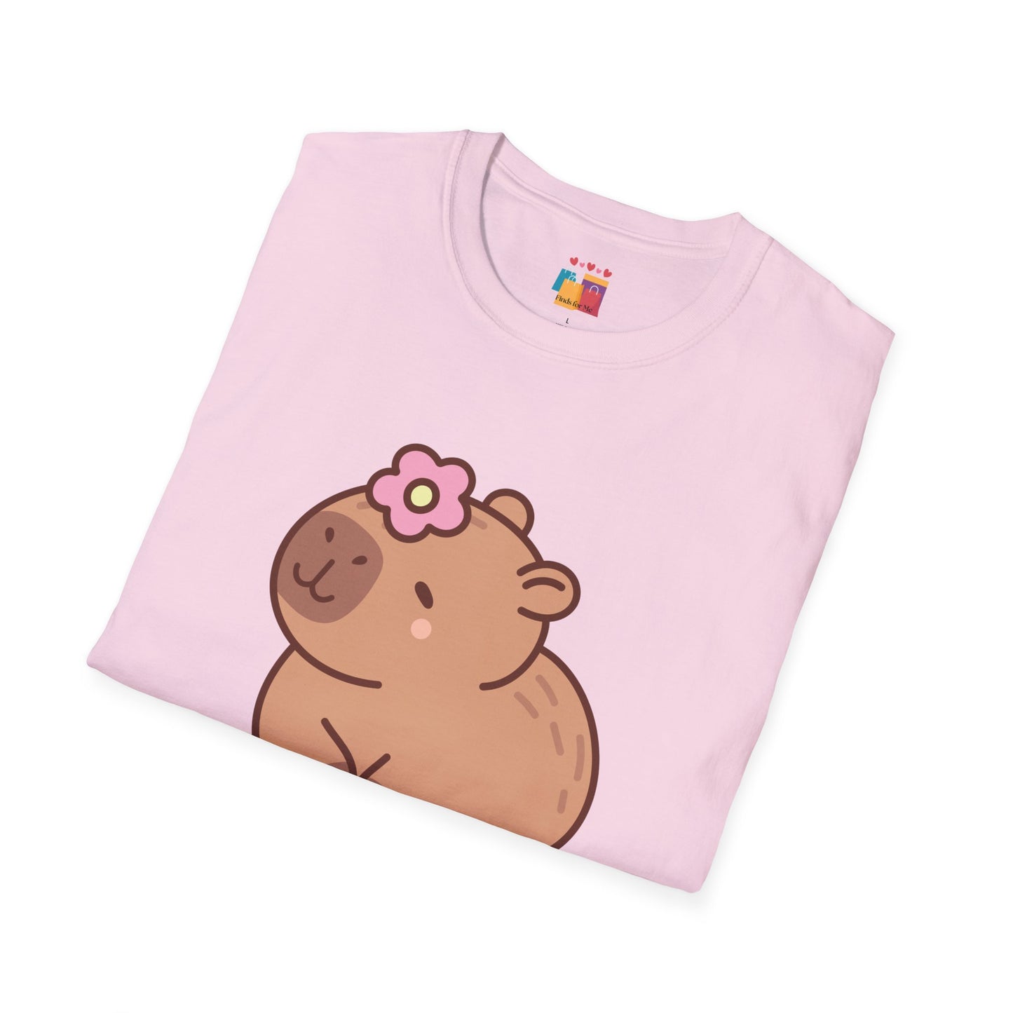 Cute Capybara Unisex Softstyle T-Shirt - Fun & Playful Design for Animal Lovers