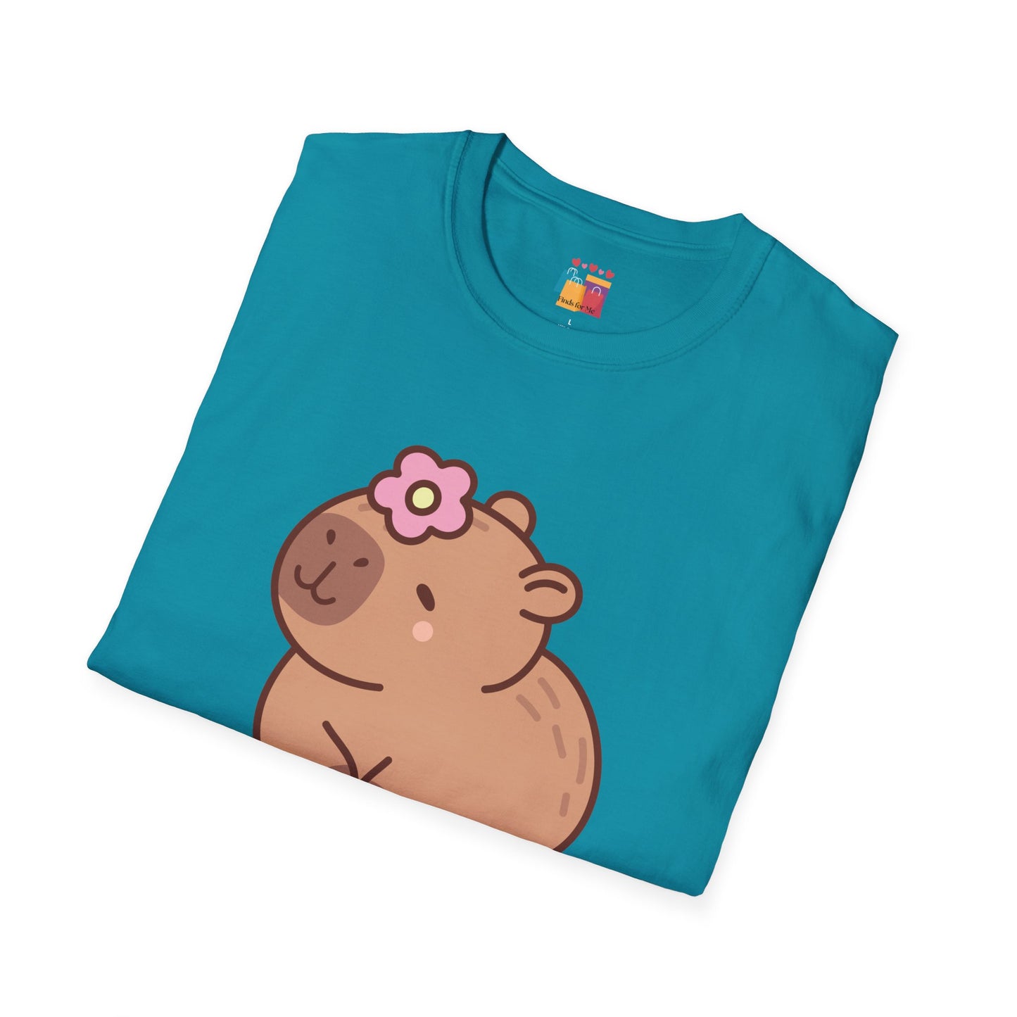 Cute Capybara Unisex Softstyle T-Shirt - Fun & Playful Design for Animal Lovers