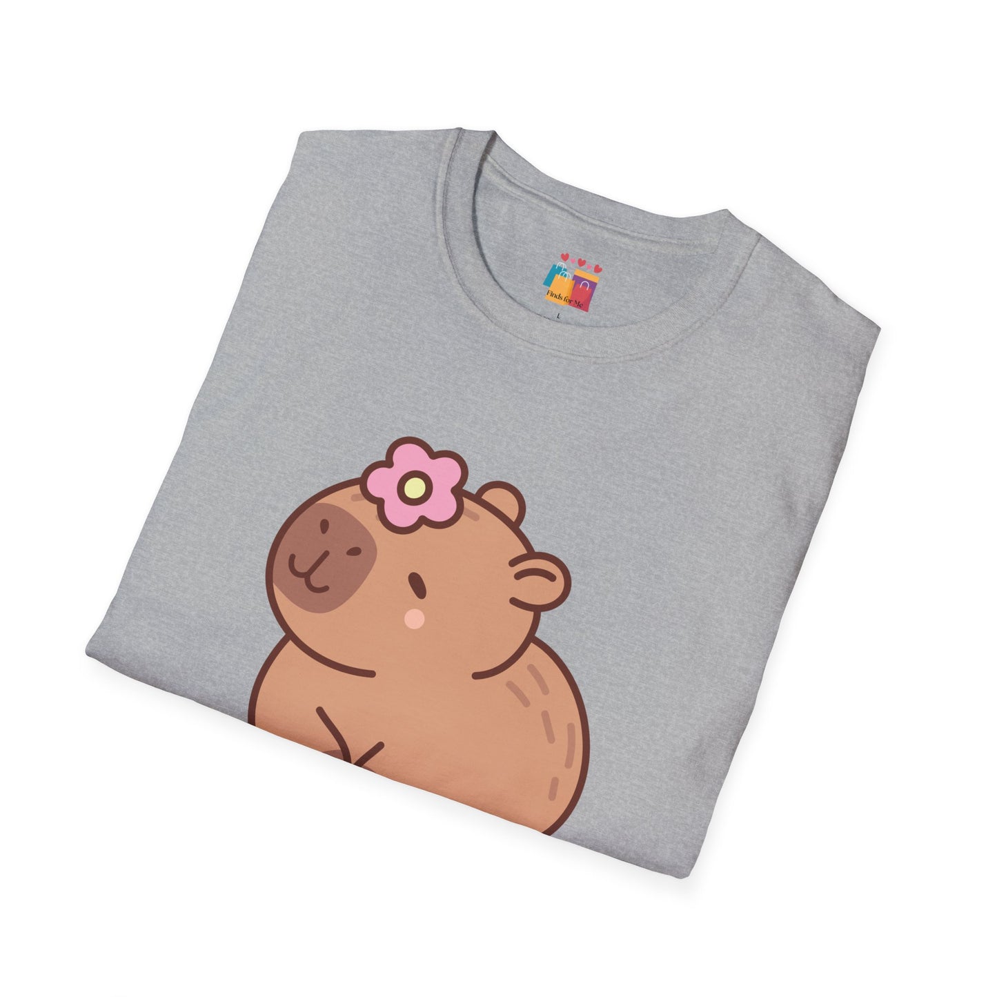 Cute Capybara Unisex Softstyle T-Shirt - Fun & Playful Design for Animal Lovers