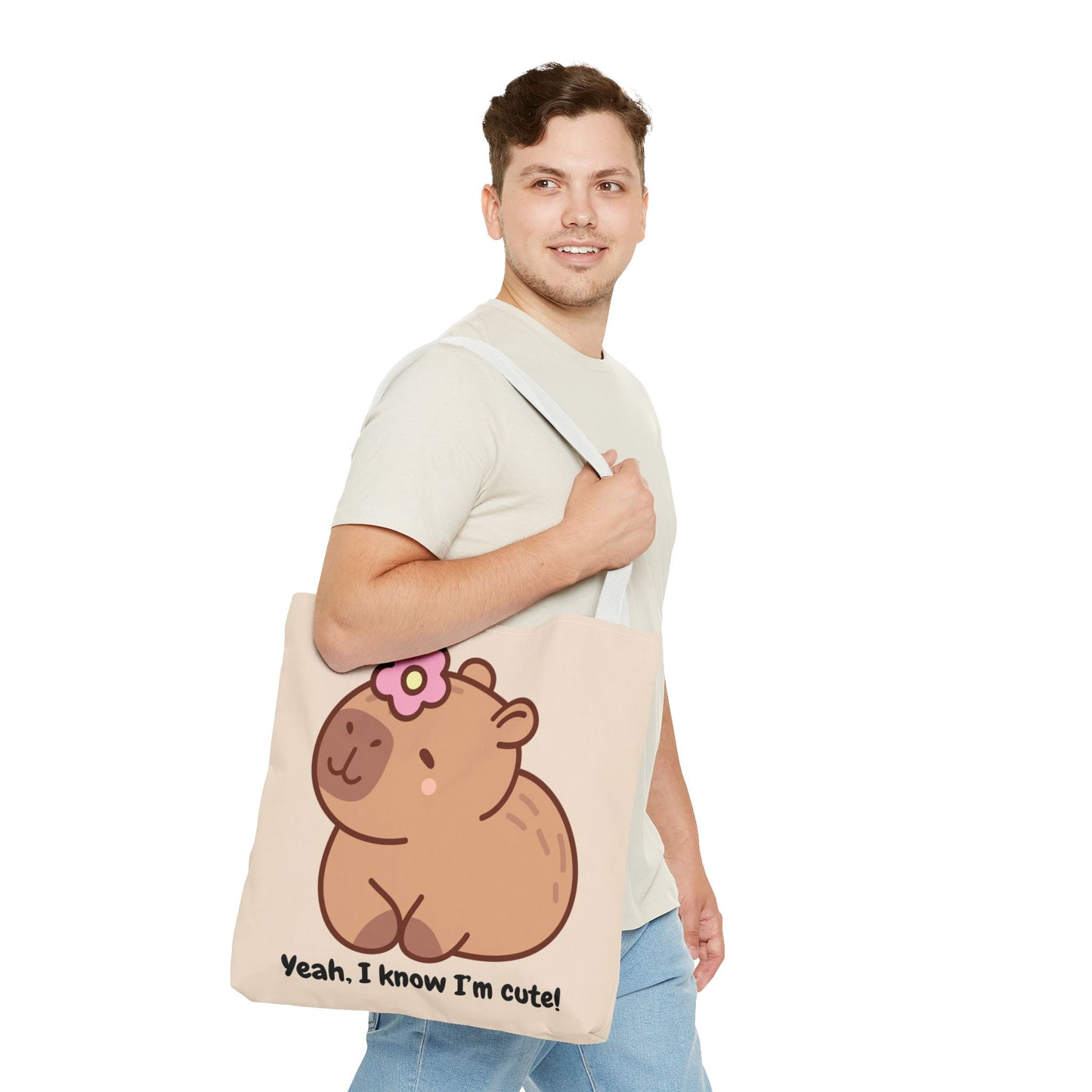 Cute Capybara Tote Bag - "Yeah, I Know I'm Cute!"