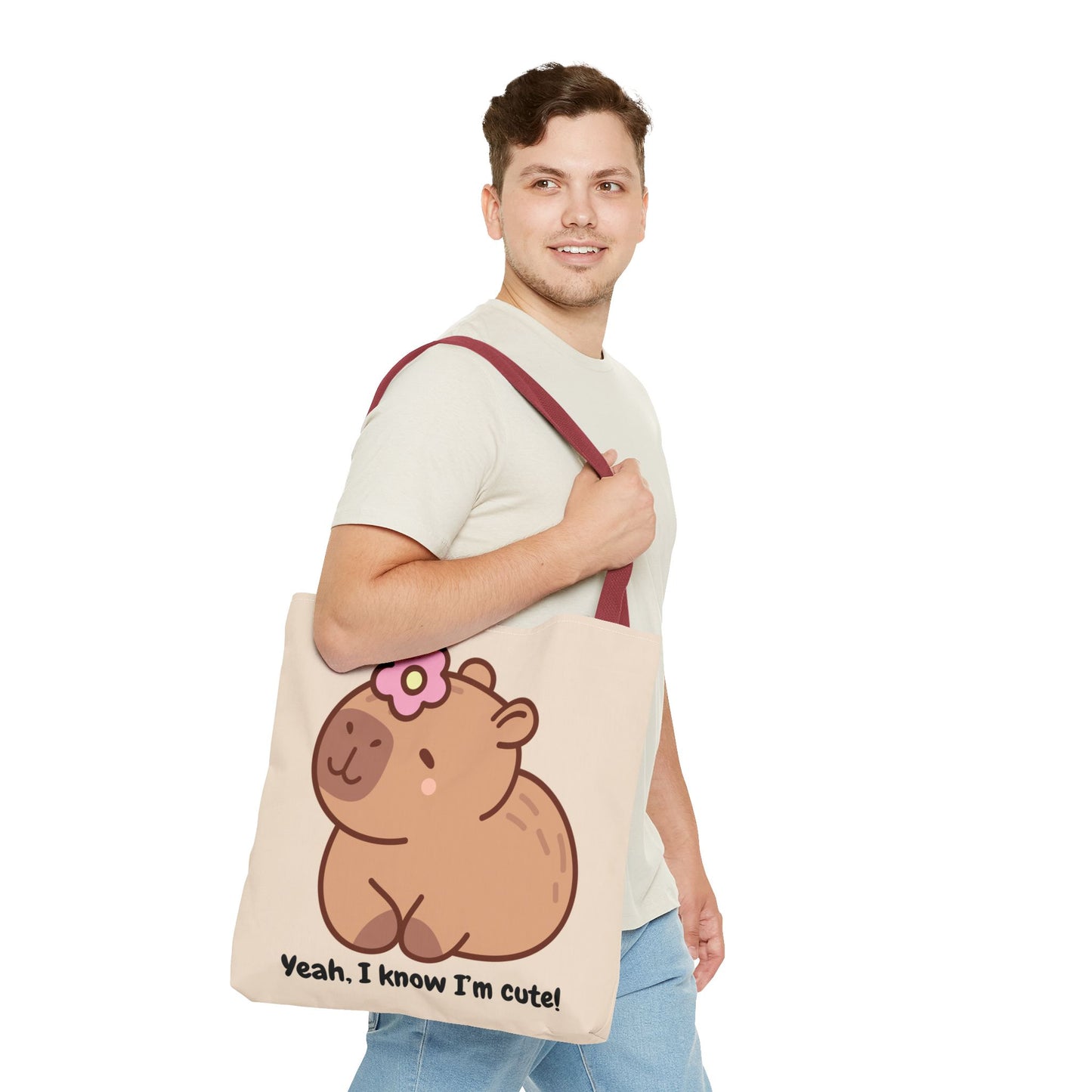 Cute Capybara Tote Bag - "Yeah, I Know I'm Cute!"