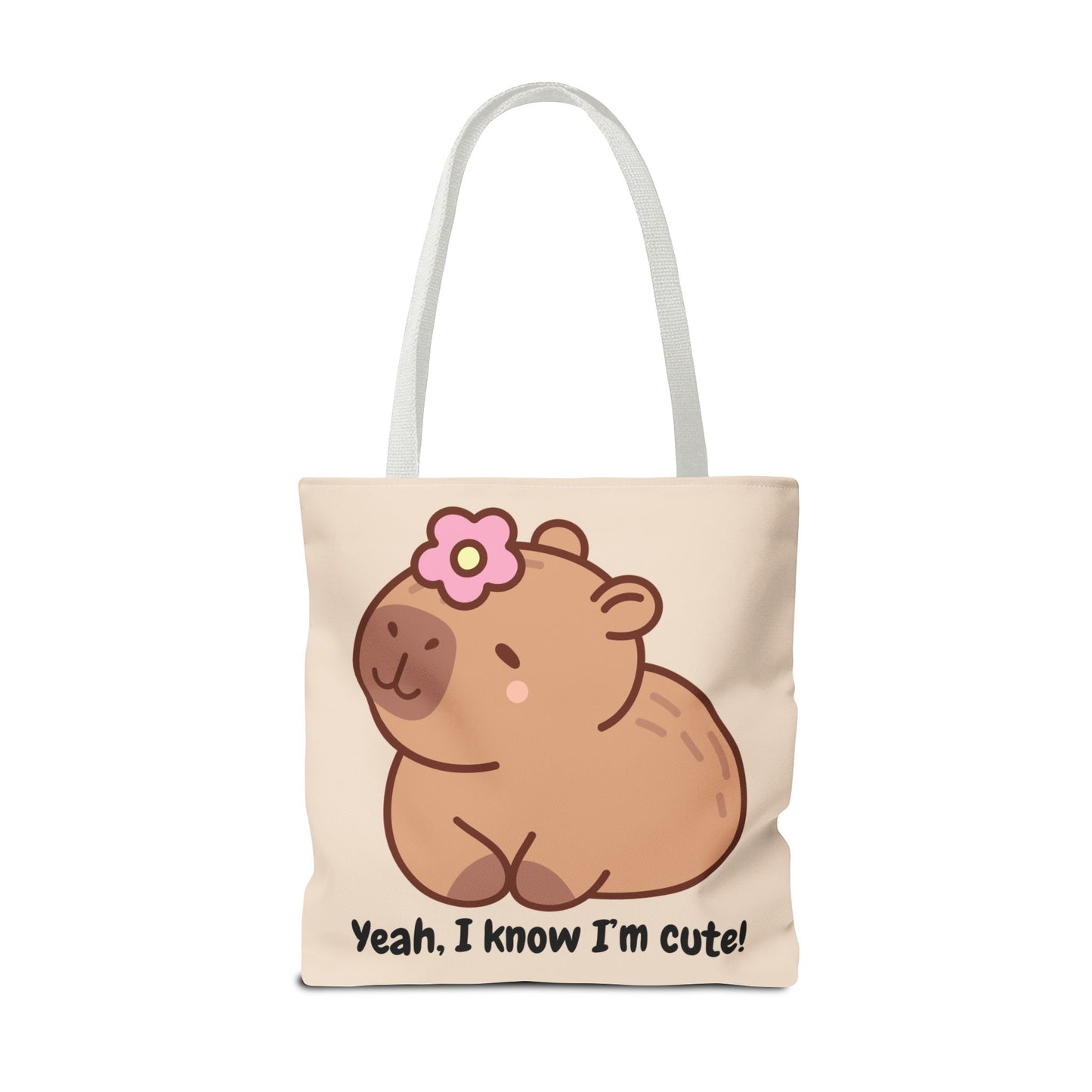 Cute Capybara Tote Bag - "Yeah, I Know I'm Cute!"