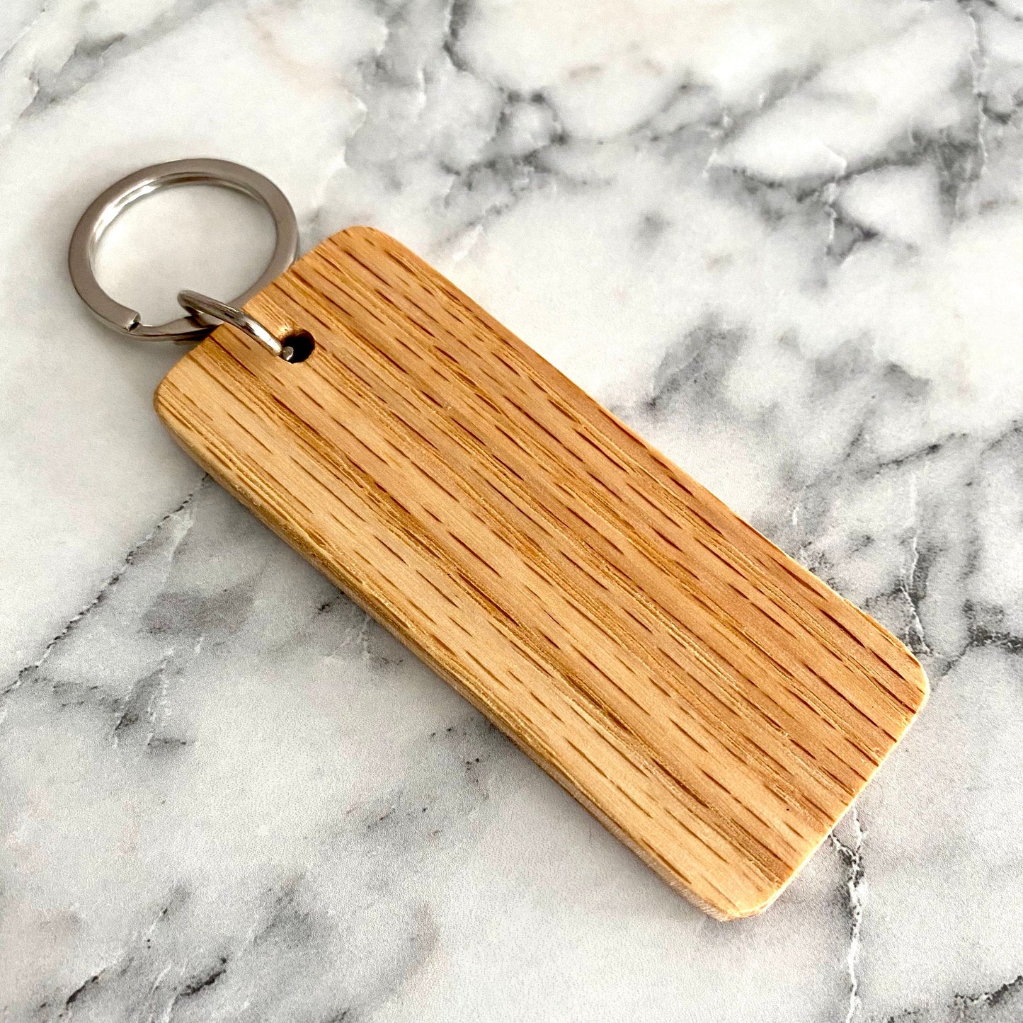 Mountain Engraved Wood Keychain
