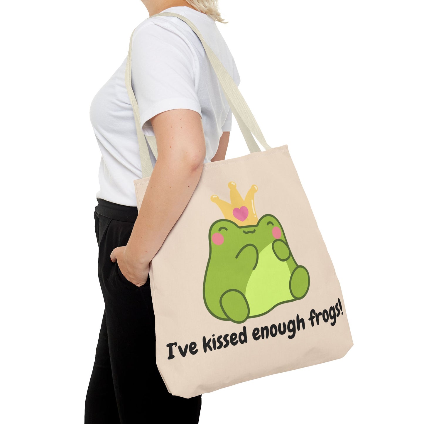 Cute Froggy Tote Bag - 'I've Kissed Enough Frogs!'