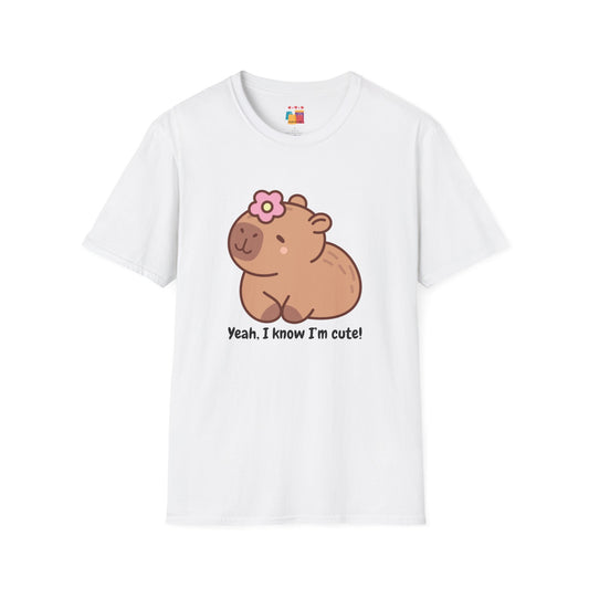 Cute Capybara Unisex Softstyle T-Shirt - Fun & Playful Design for Animal Lovers