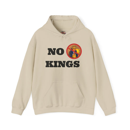 NO KINGS Hoodie — Anti-Monarchist Graphic Pullover
