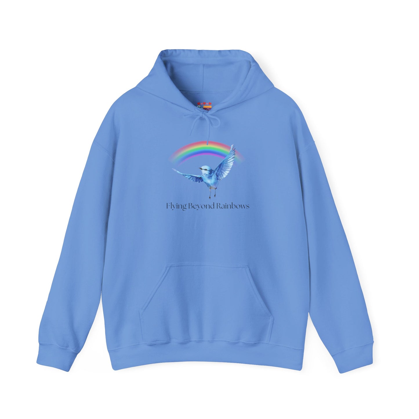 Flying Beyond Rainbows Unisex Heavy Blend™ Hoodie - Inspirational Design for Cozy Comfort