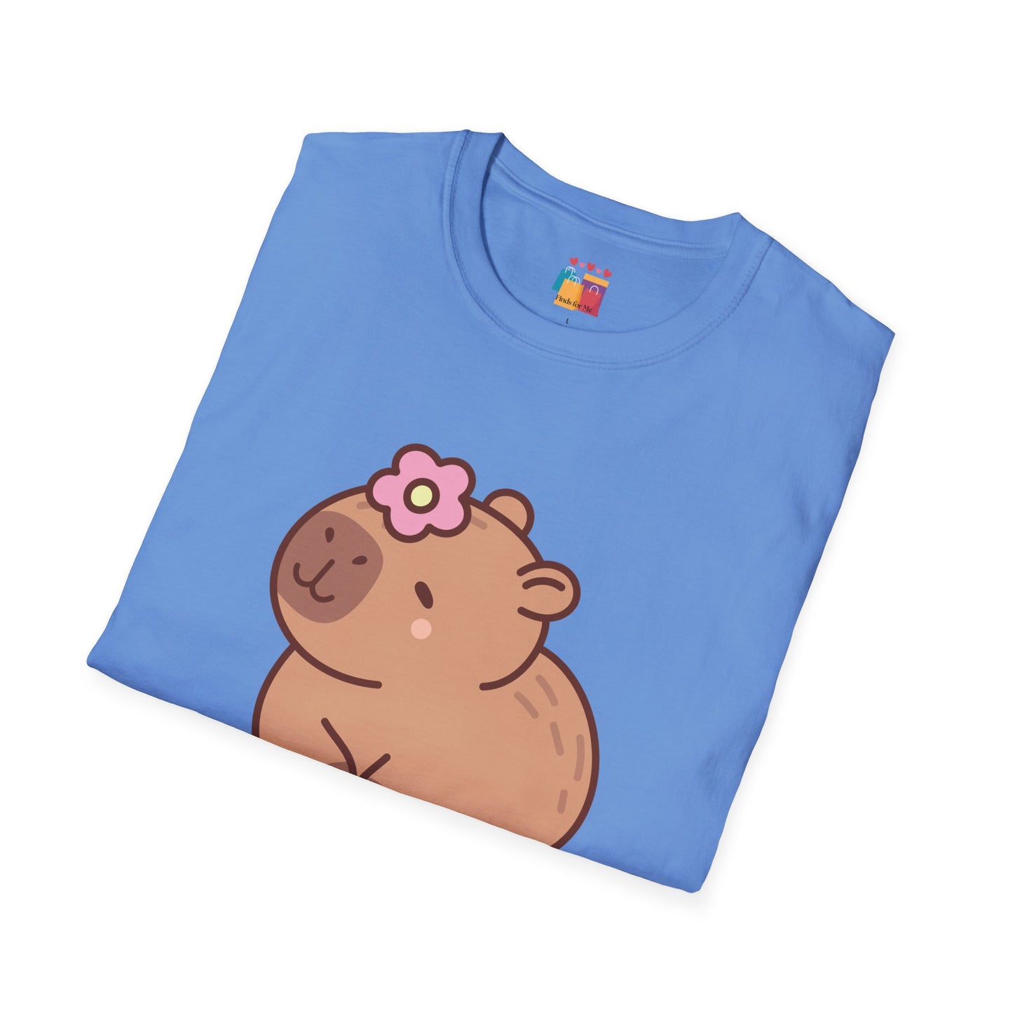 Cute Capybara Unisex Softstyle T-Shirt - Fun & Playful Design for Animal Lovers