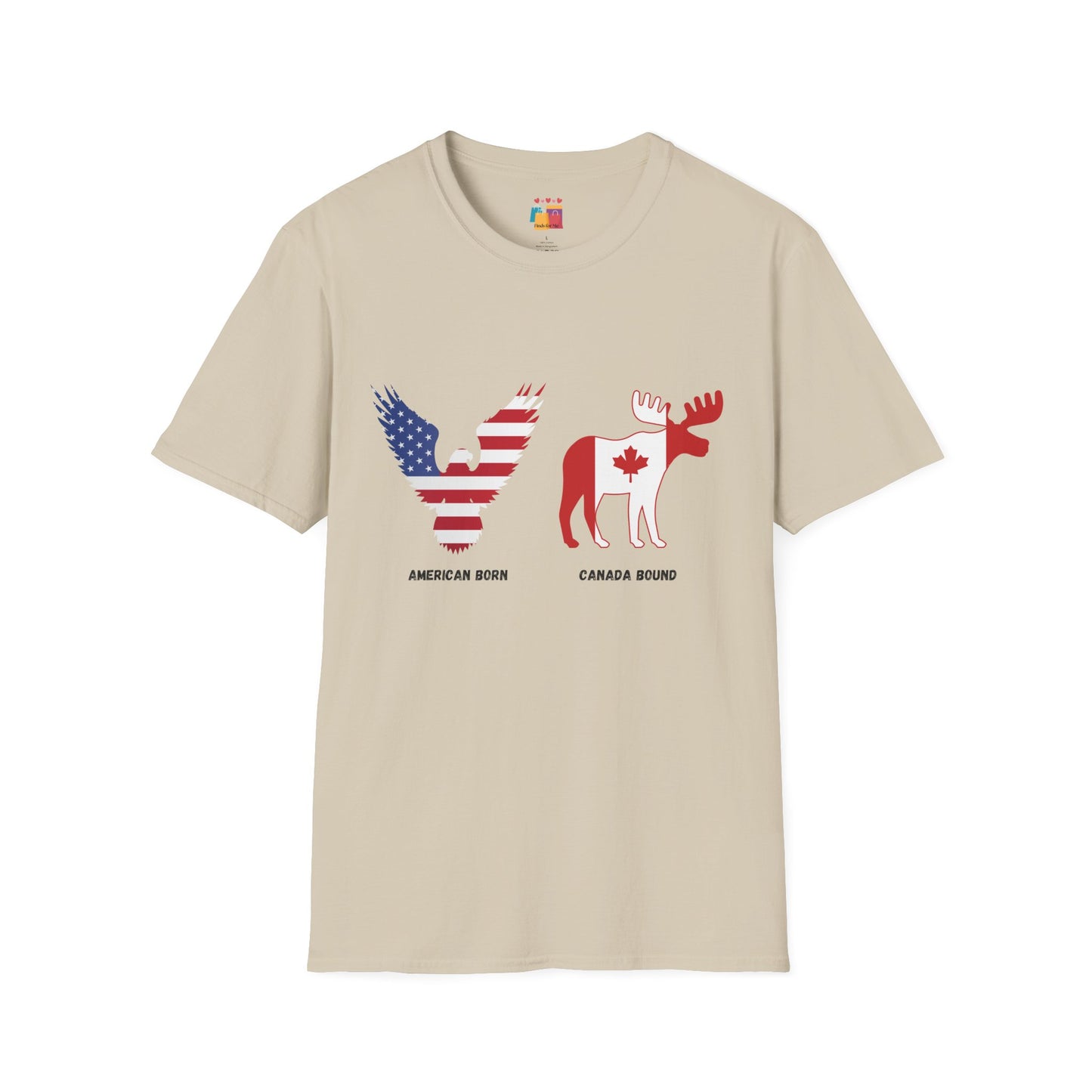 Unisex Softstyle T-Shirt - American Born & Canada Bound Graphic Tee