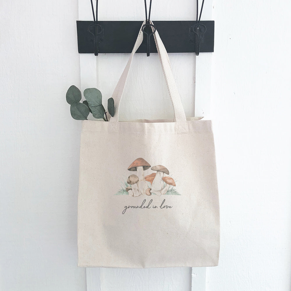 Grounded in Love (Mushrooms) - Canvas Tote Bag