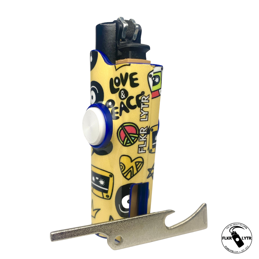 FLKR LYTR® Fidget Spinner Lighter Case "Love and Peace" for Clipper