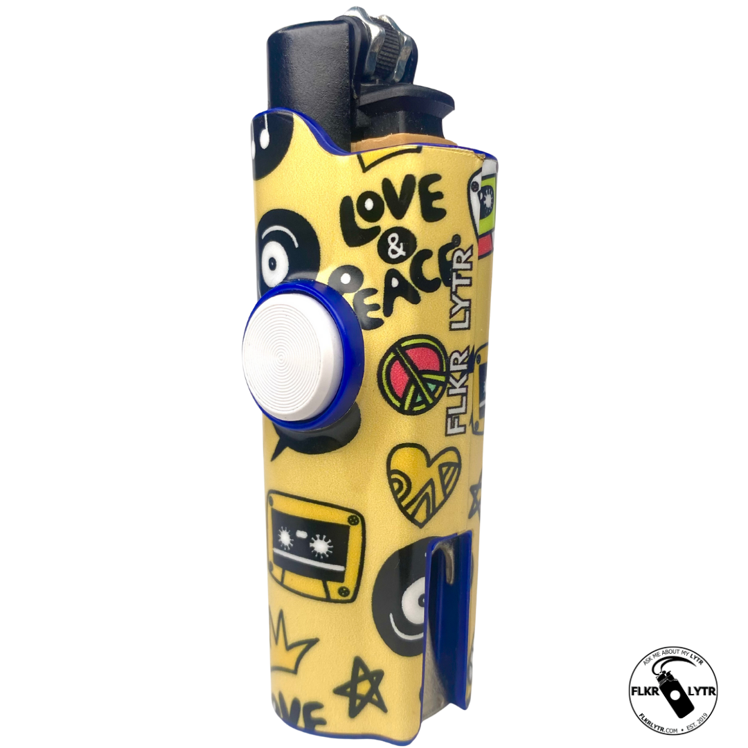 FLKR LYTR® Fidget Spinner Lighter Case "Love and Peace" for Clipper