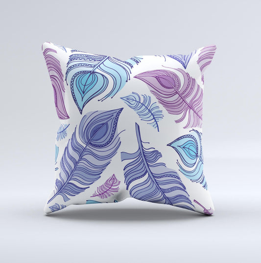 The Watercolor Vector Feather ink-Fuzed Decorative Throw Pillow