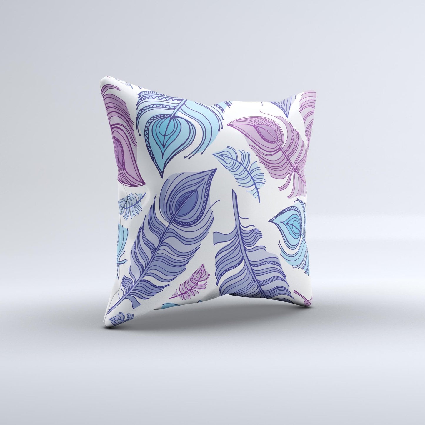 The Watercolor Vector Feather ink-Fuzed Decorative Throw Pillow