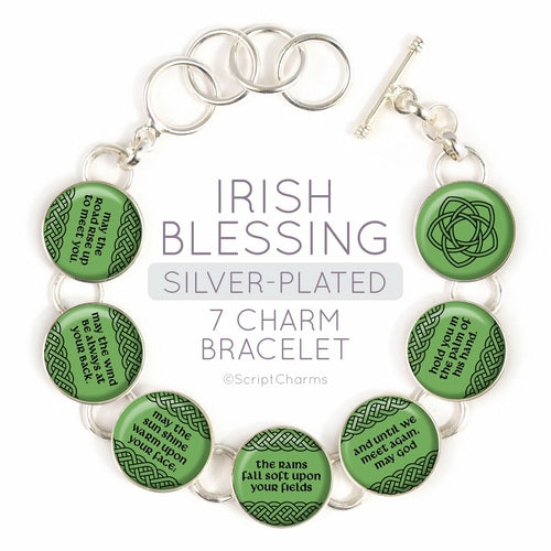Irish Blessing Charm Bracelet – Stainless Steel or Silver-Plated