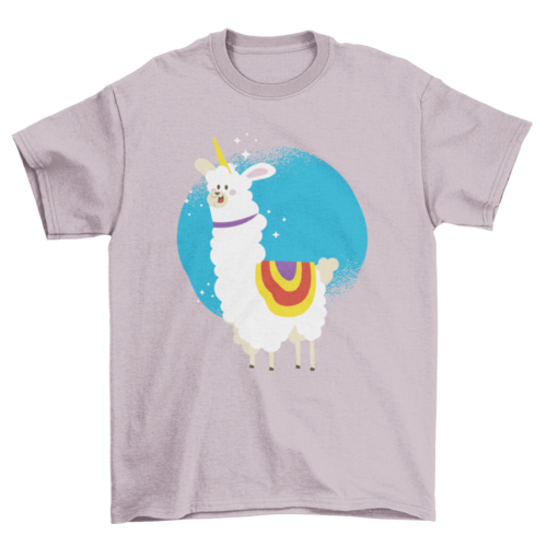 Cute illustration of Mythical llama Alpaca Unicorn T-Shirt