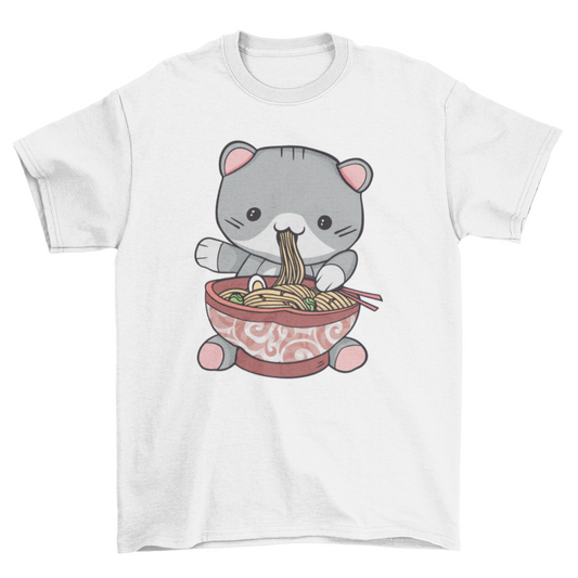 Kawaii ramen cat t-shirt