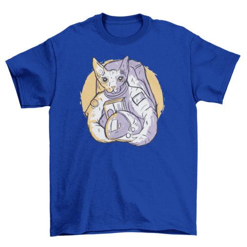 Astronaut cat hand-drawn t-shirt