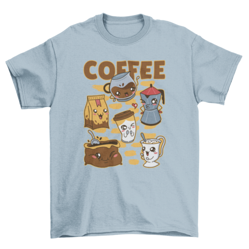 Coffee drink set kawaii t-shirt