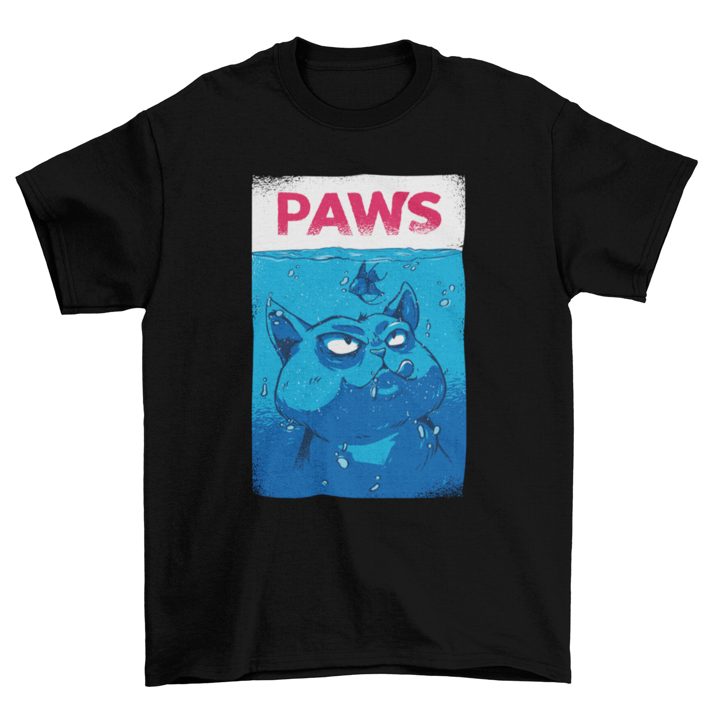 Angry underwater cat parody t-shirt