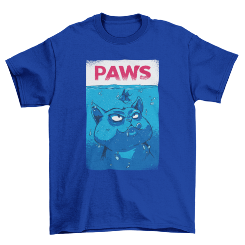 Angry underwater cat parody t-shirt