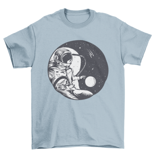 Astronaut yin yang space t-shirt