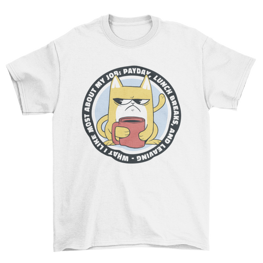 Funny angry working cat t-shirt