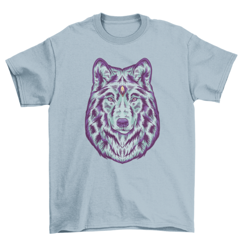 Wolf wild animal head t-shirt