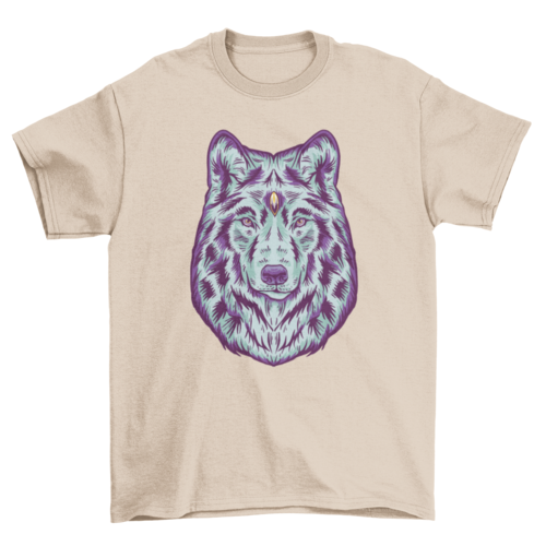 Wolf wild animal head t-shirt