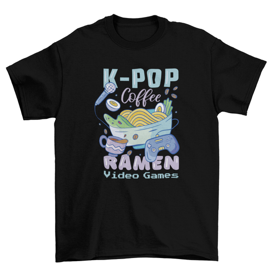 Ramen bowl and joystick t-shirt design