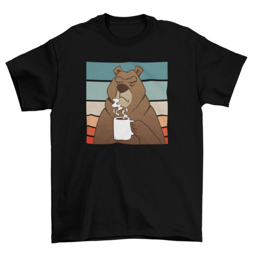 Brown bear with coffee t-shirt