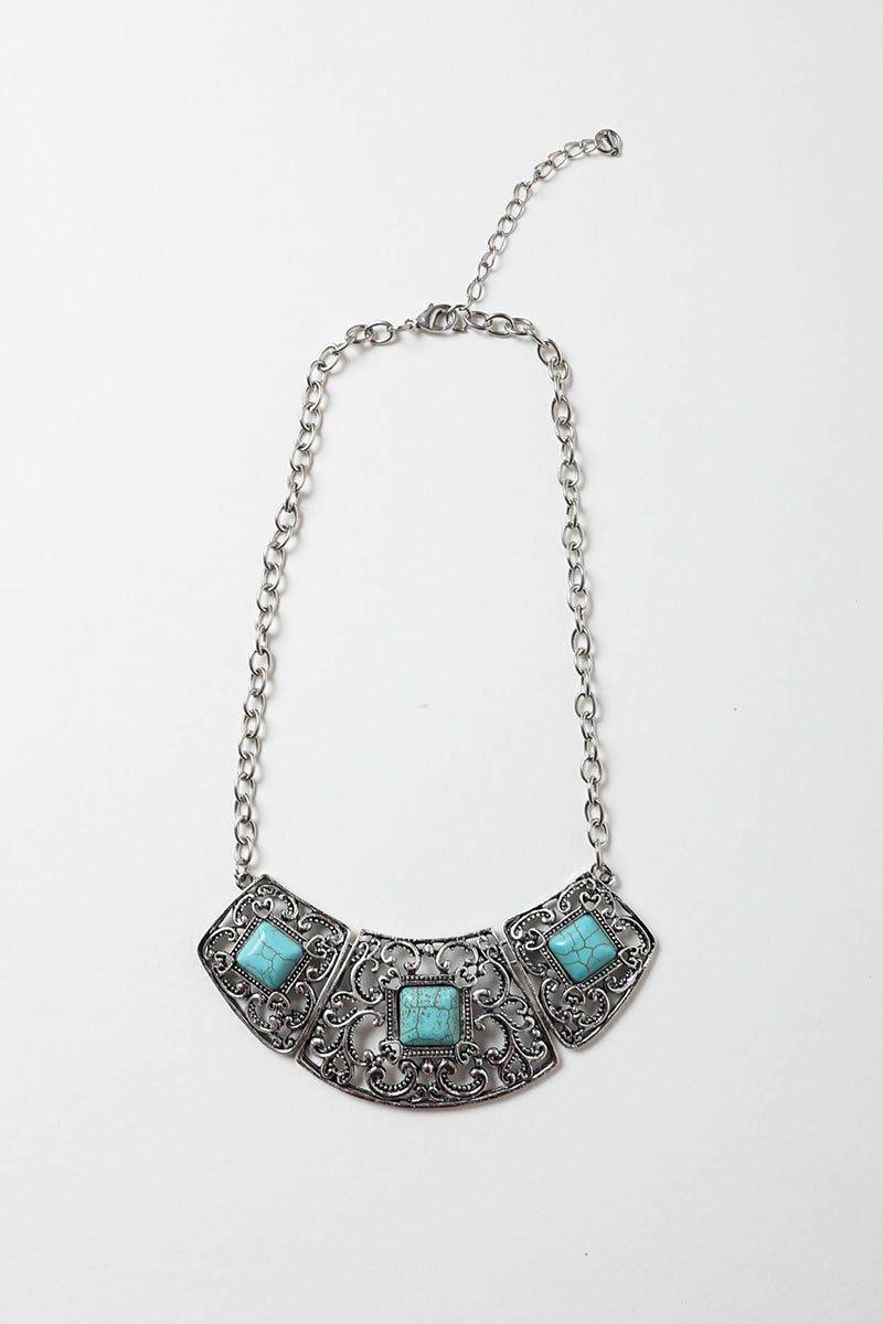 Silver Collar Turquoise Necklace