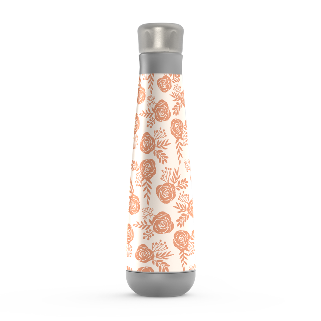 Warm Orange Floral Water Bottle