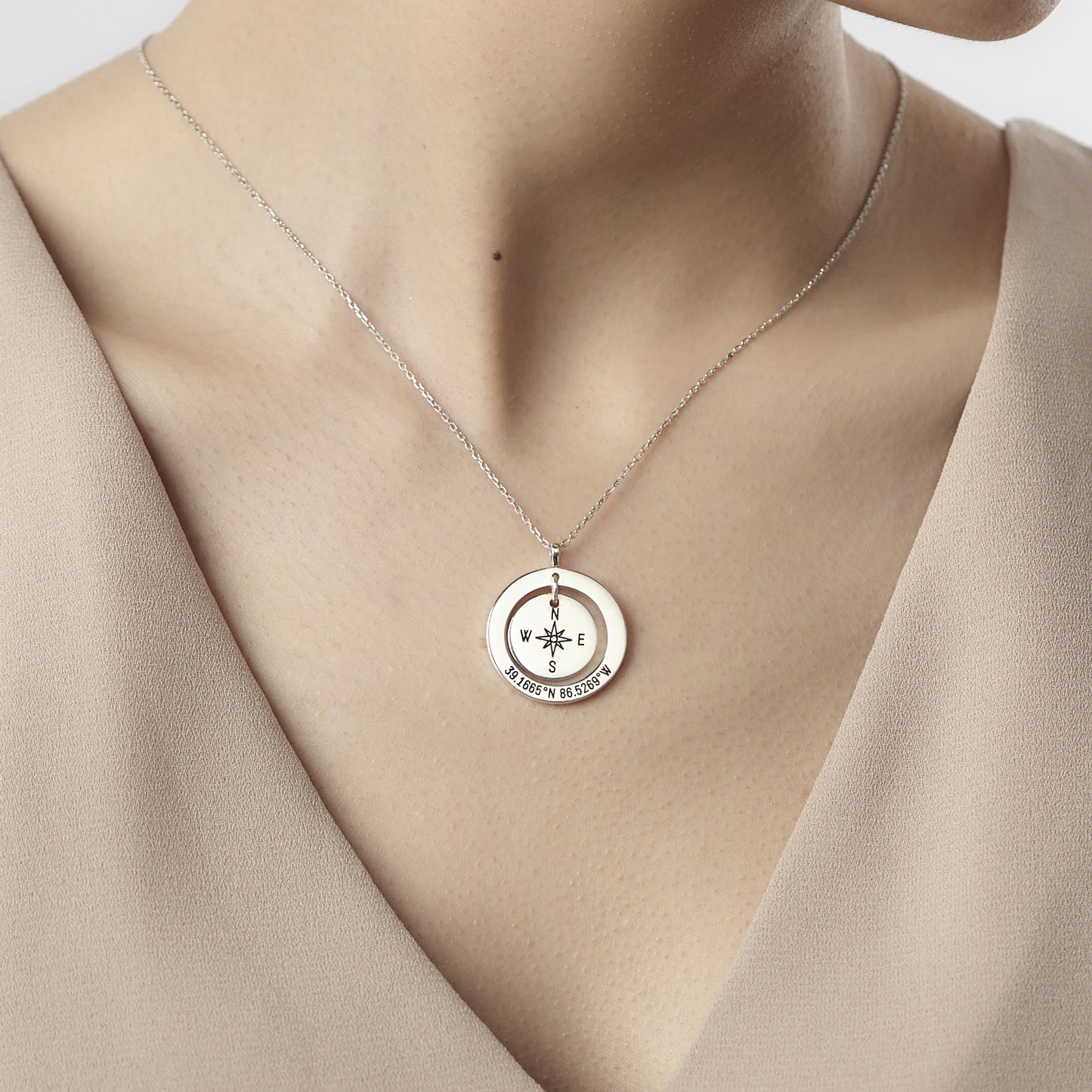 Coordinates Necklace • Long Distance Gift • Latitude Longitude jewelry