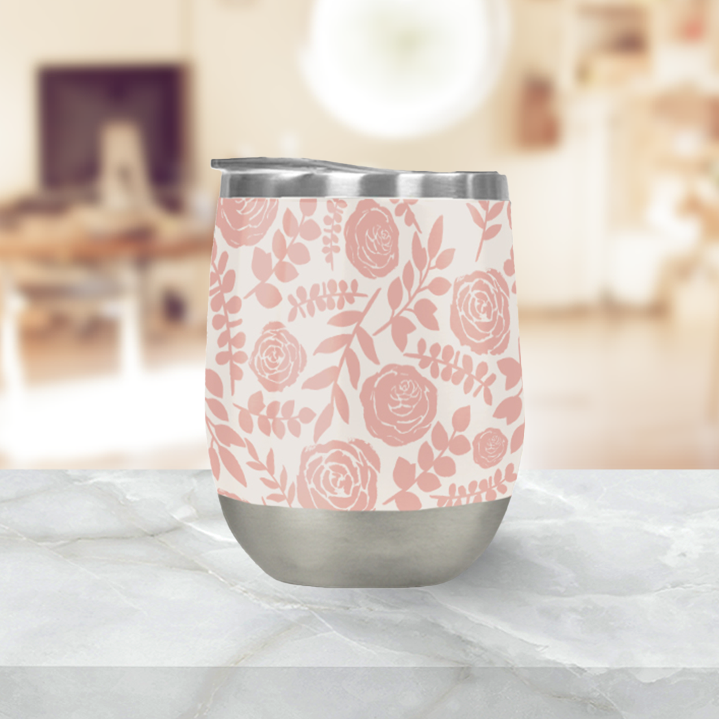 Blush Floral Wine Tumbler