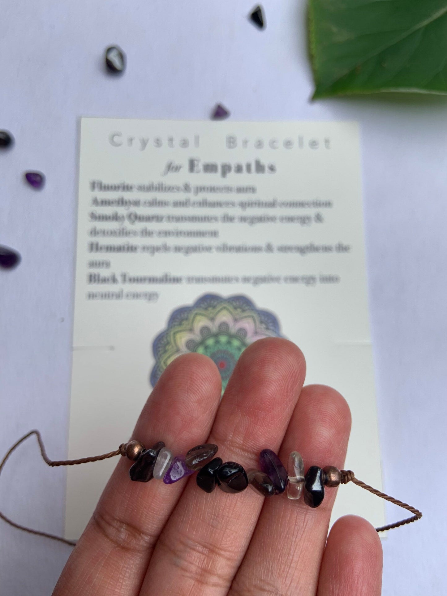 Empath crystal bracelet anklet boho, casual & minimal Tie closure