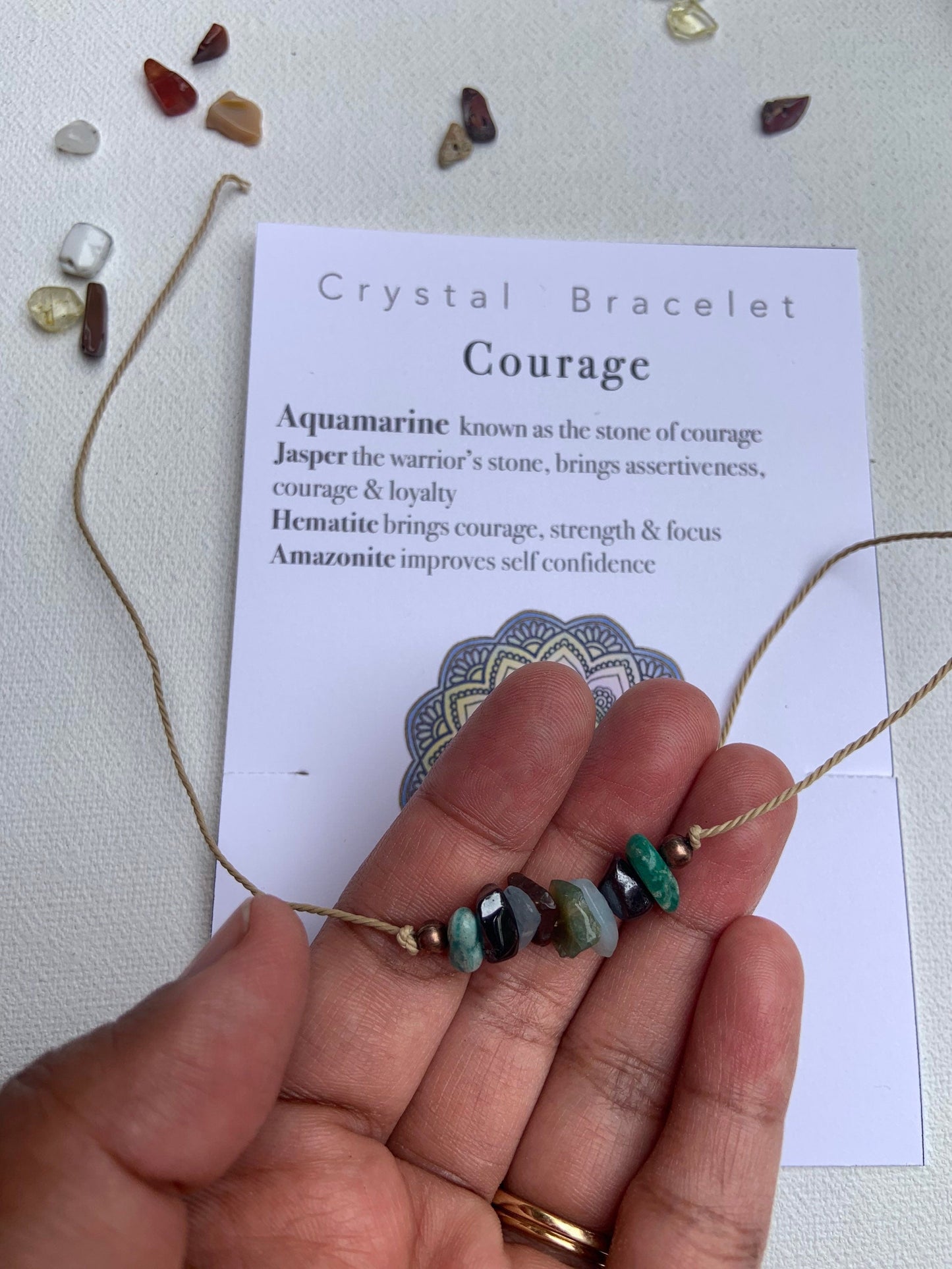 Courage bracelet with an affirmation