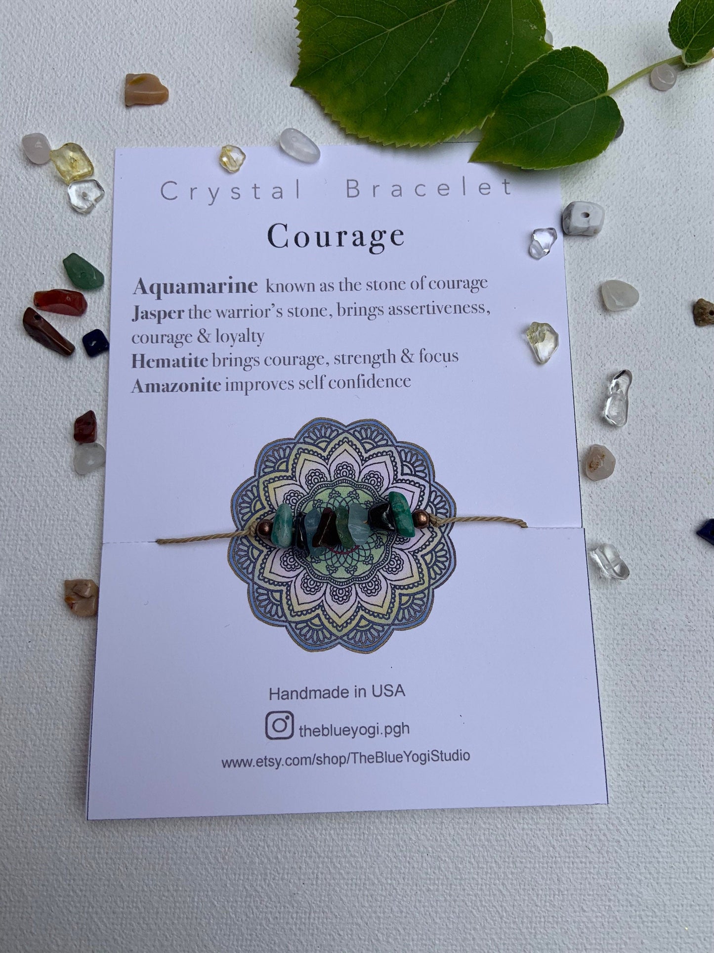 Courage bracelet with an affirmation