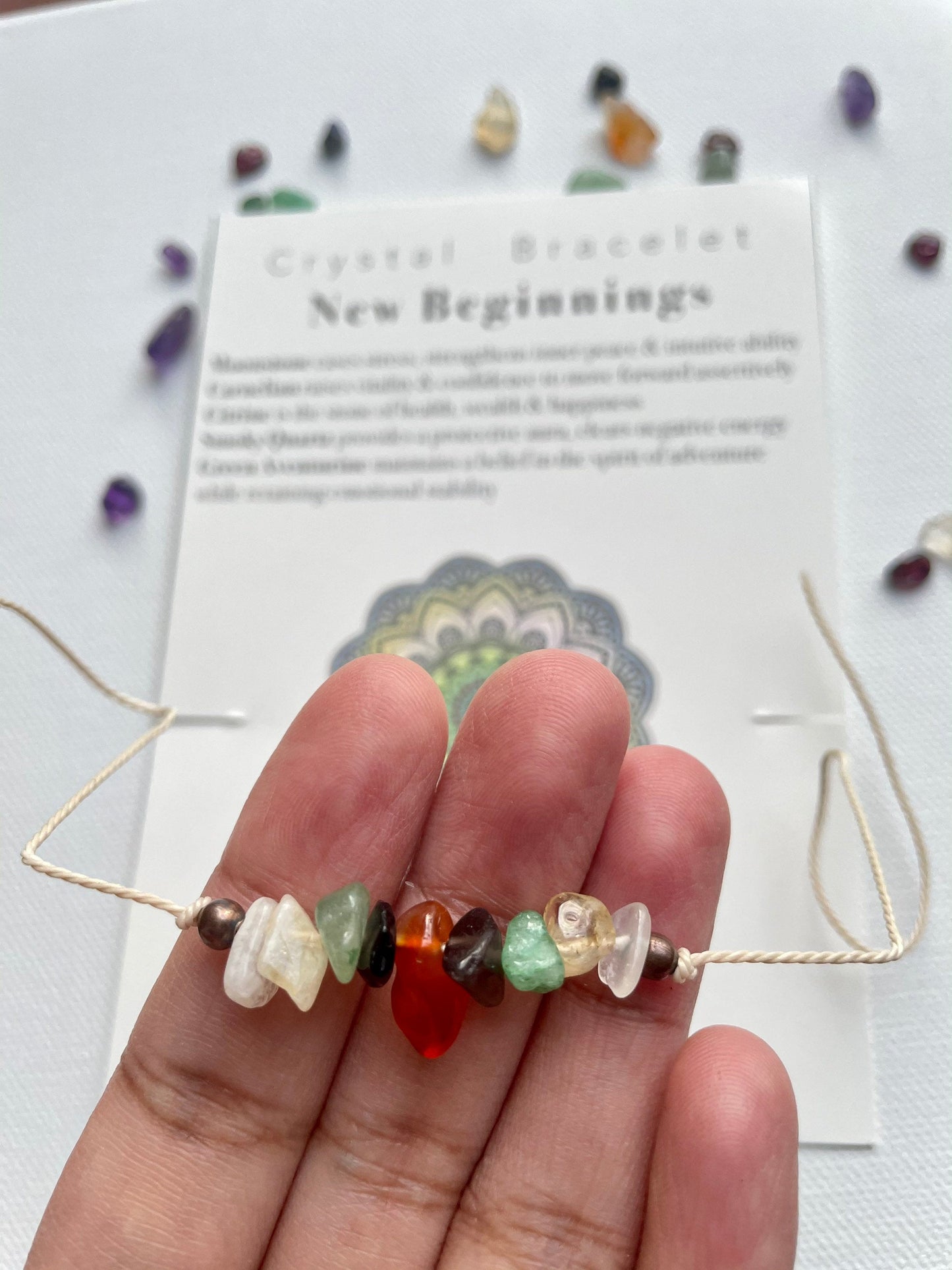 New Beginnings crystal bracelet, anklet Eco friendly and Sustainable