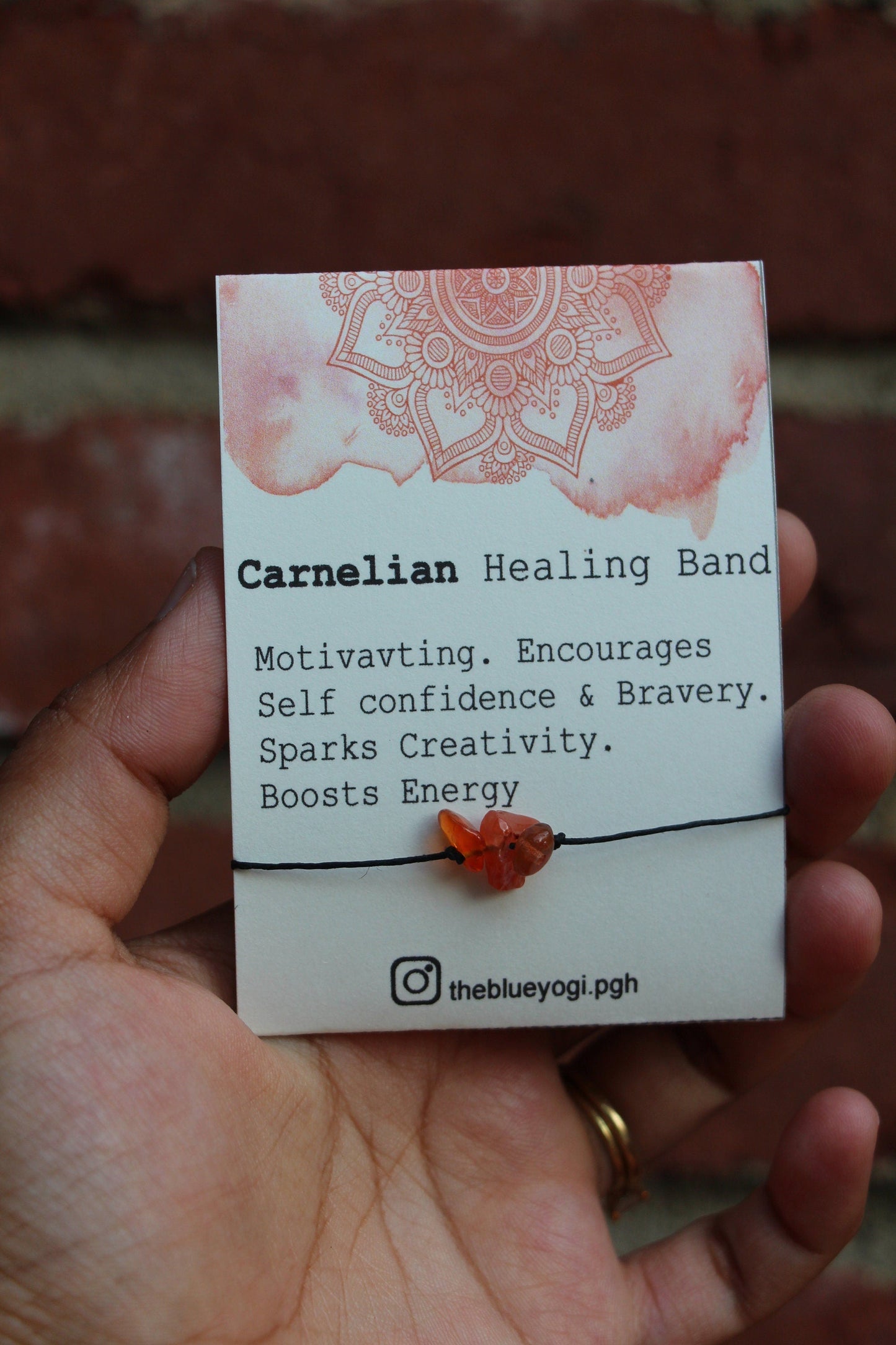 Carnelian Healing Band with an Affirmation