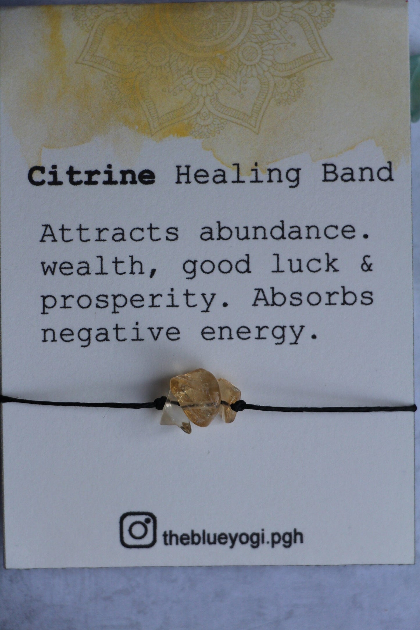Citrine Healing Band with an Affirmation
