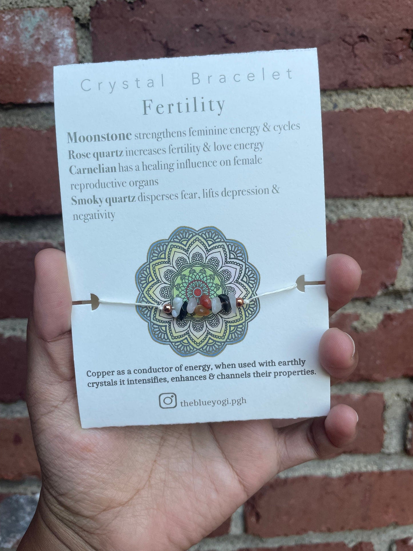 Fertility bracelet with an affirmation